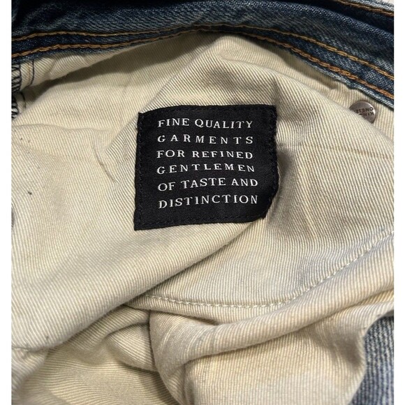 Akoo Denim Splatter Distressed Shorts With Patches Mens 44 - Picture 10 of 11